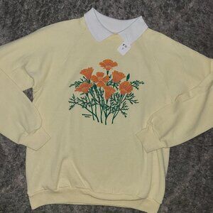 Womens vintage yellow collared sweater small